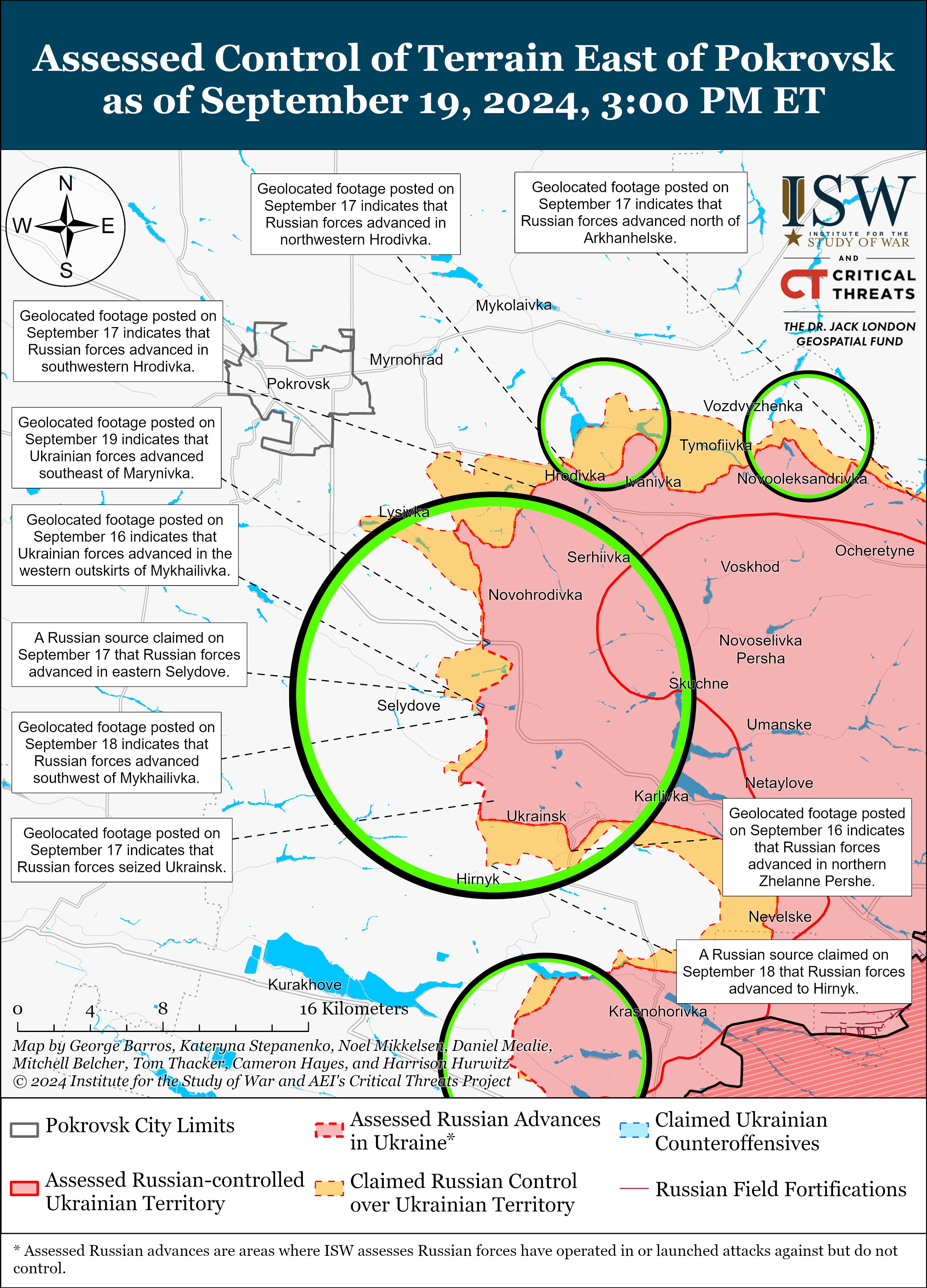 ЗСУ потіснили росіян на Покровському напрямку, РФ має успіх у Харківській області: карти ISW